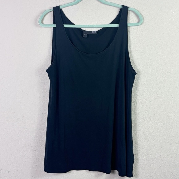 Eileen Fisher 100% Silk Jersey Tank Top in Black size Large - Picture 2 of 7